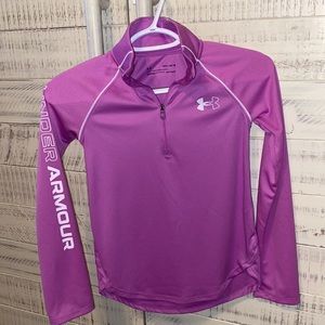 Girls HeatGear half zip Under Armour top.